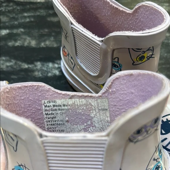 Cat & Jack Target Kids Cat Print Pink Rain Boots - Picture 3 of 12